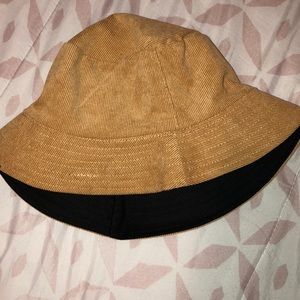 brown bucket hat
